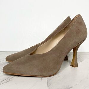 Vince Camuto Ishani Pointed Toe Gray Suede Pump Heel 10M